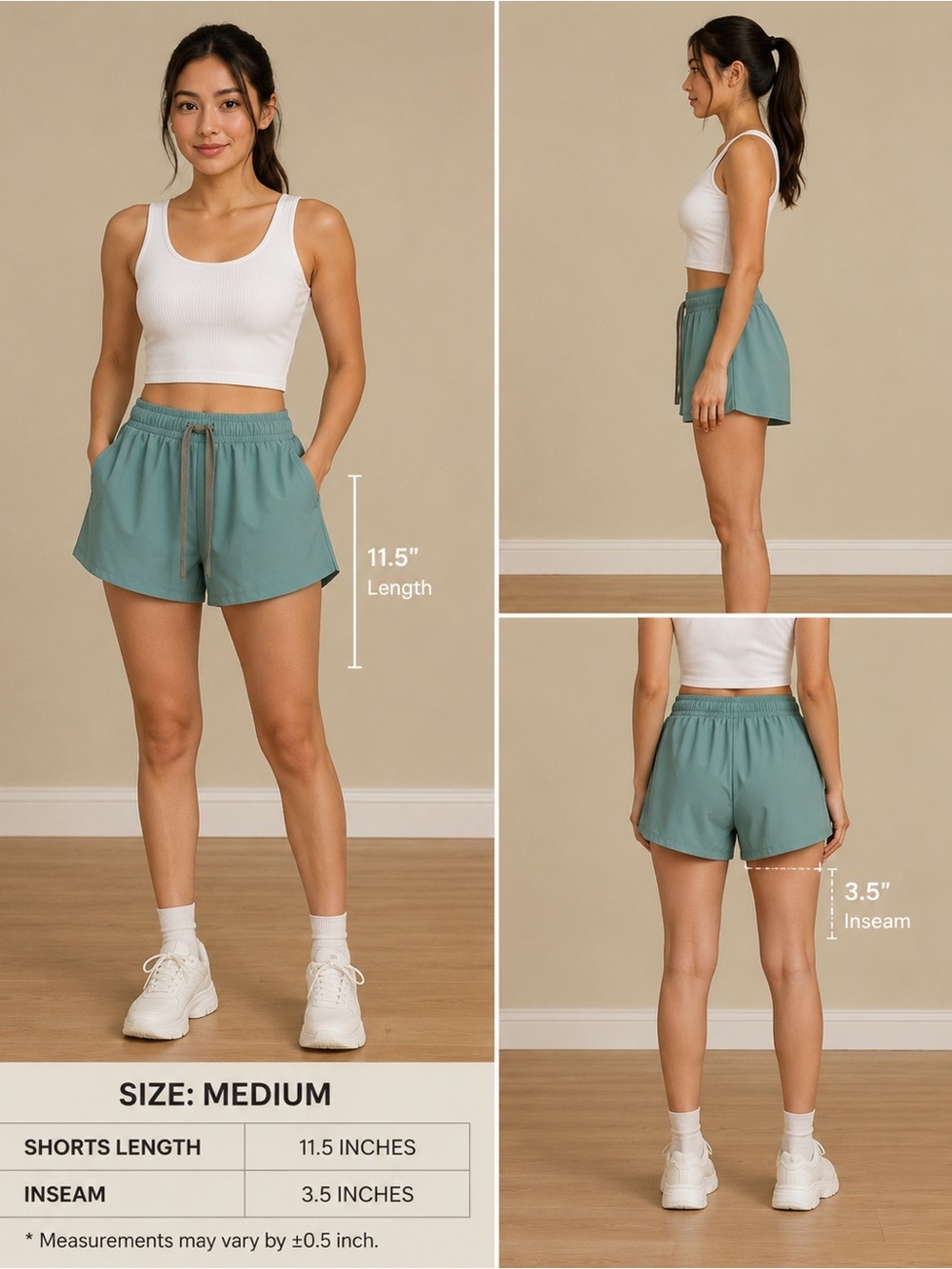 Beverly Hills Polo Club Teal Athletic Shorts with Drawstring